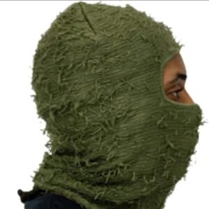 Balaclava Men’s And Women’s Knitted Camouflage Headgear Personality Fashion Wool Hat – Army Green, 56 59cm