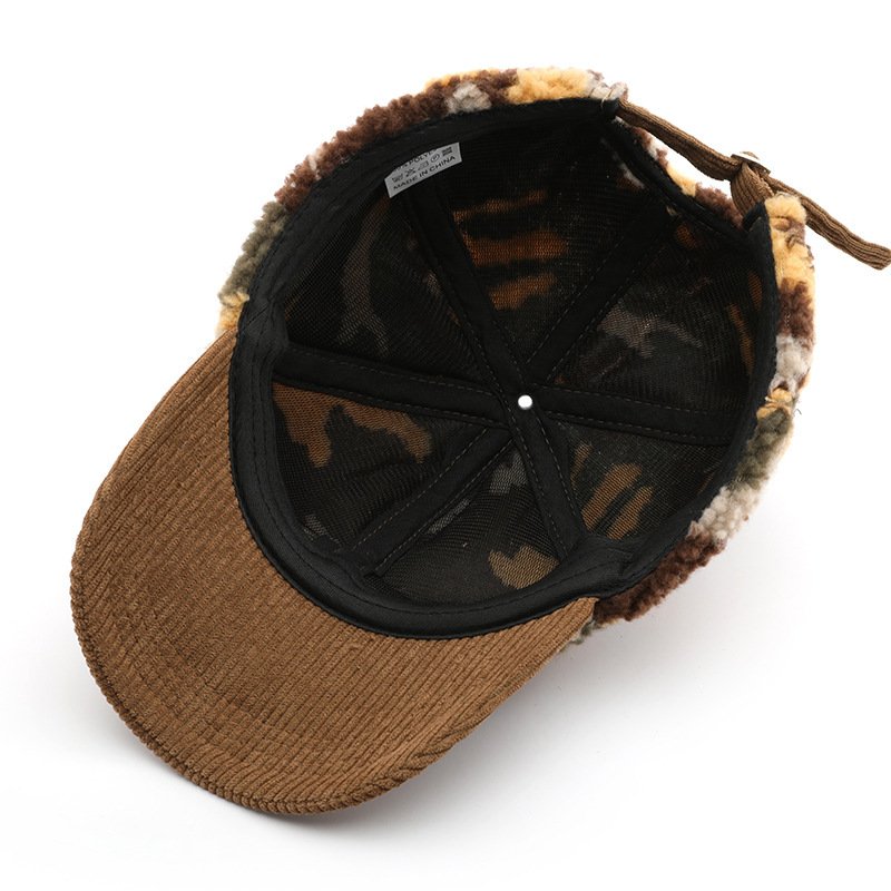 Autumn Winter Assorted Colors Plush Camouflage Outdoor Keep Warm Baseball Cap - Image 10