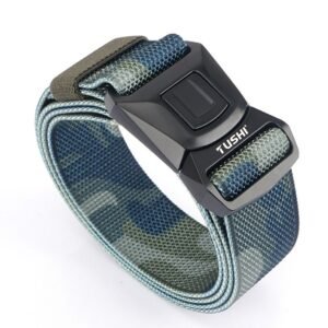 Safety Buckle Nylon Men’s Multifunctional Tactical Belt – Army green camouflage, 125cm