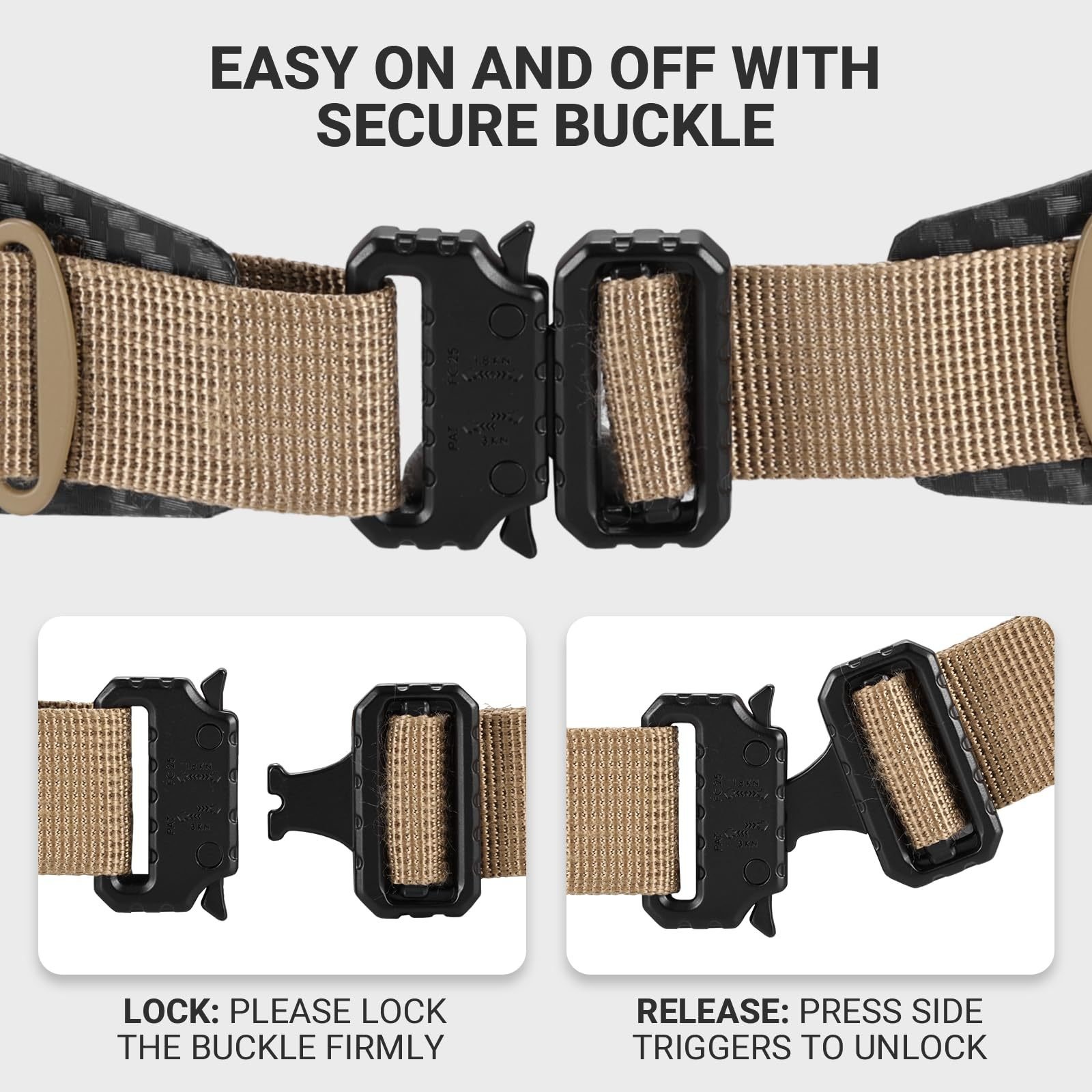 Tactical Belt MOLLE Battle Belt With Quick Release Buckle, Low Profile Laser-Cut Battle Belt For Range - Image 5