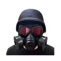 Anti-fog and haze protective gas mask – Red And Black Helmet