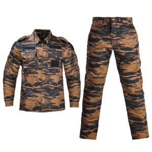 Summer Outdoor Camouflage Suit For Men And Women – Four color stripe, L