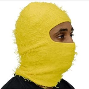 Balaclava Men’s And Women’s Knitted Camouflage Headgear Personality Fashion Wool Hat – Yellow, 56 59cm