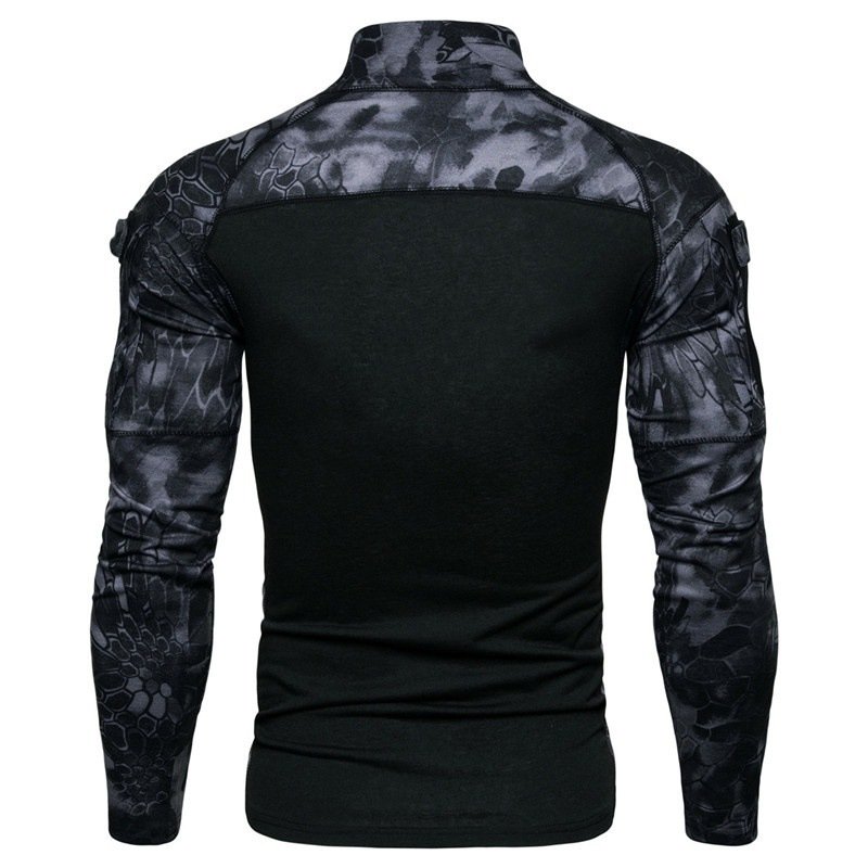 Men's Camouflage Long Sleeve Zipper Pocket T-Shirt - Image 4