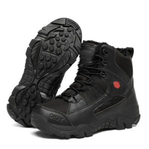 Men’s Export Winter Camping Combat Military Fleece-lined Warm Snow Outdoor Climbing Boots Training Shoes