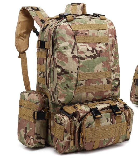Men's Travel Backpack Oxford Cloth Outdoors Backpack Army Camouflage Tactics Double Shoulder Bag Mountaineering Large Combination Backpack - Image 5