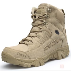 Breathable High Top Outdoor Hiking Tactical Boots Desert Boots – Khaki, 45