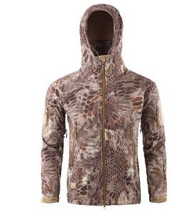 Shark skin soft shell men’s sport camouflage suit – Sand Python, XXXL