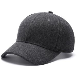 Solid color woolen baseball cap – Dark Grey, M