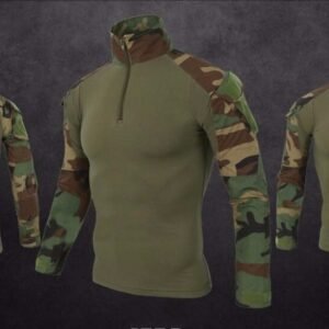 Army Tactical Military Uniform Airsoft Camouflage War Proven Shirt Fast Attack Long Sleeve Shirt War Strike – Woodland Camo, XL