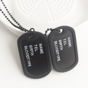 Stainless steel dog brand titanium steel army brand – Black