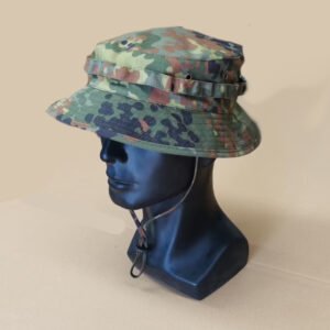 Camouflage Army Fan Tactical Short Brim Bonnie Hat – German spot camouflage, One size