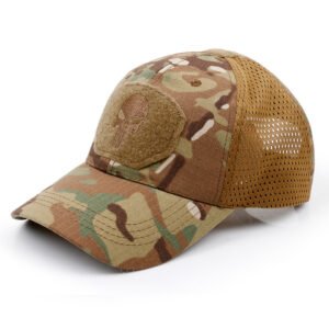 Skull embroidery baseball cap – CP camouflage, One size