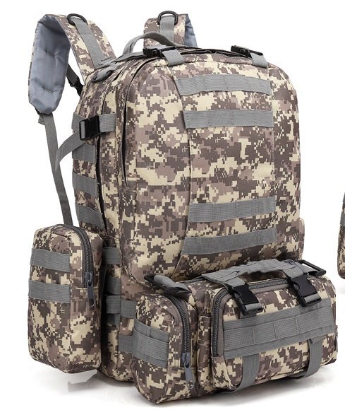 Men's Travel Backpack Oxford Cloth Outdoors Backpack Army Camouflage Tactics Double Shoulder Bag Mountaineering Large Combination Backpack - Image 2