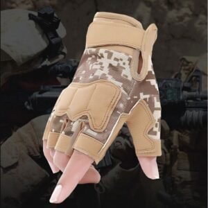Men’s And Women’s Camouflage Short Finger Outdoor Sports Motorcycle Riding Gloves