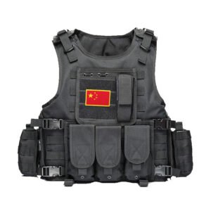 Tactical army fan camouflage training vest – Black