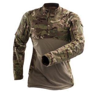 Tactical Shirt Long Sleeve Top Camo Airsoft Outdoor Sports Combat Shirt – CP, M