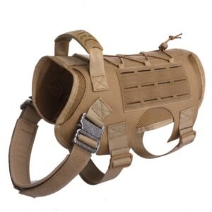 Outdoor tactical large dog clothes – Khaki, L