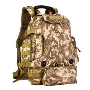 40 liters of outdoor three combination knapsack multifunction tactics double shoulder bag army camouflage mountaineering bag riding waist bag – Desert digital