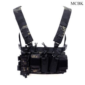 Bone frog bellyband vest camouflage tactics – Black camouflage, One size