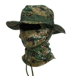 Camouflage Boonie Hat Army Summer Breathable Sun-proof Army Fans Rounded Hat – Jungle Digital Upgrade, Round Cap Suit