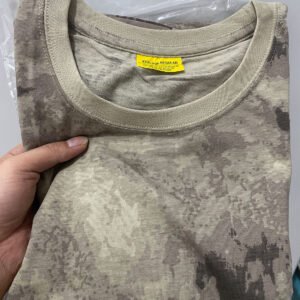 Summer Cross-border European Size Outdoor Army Fan Round Neck Tactical Top Half Sleeve Men’s Cotton Tactical Camouflage T-shirt Short Sleeve – AT Camouflage, S