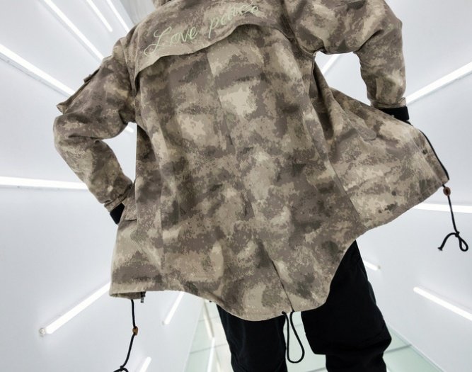 Desert camouflage short short long loose hooded jacket - Image 7
