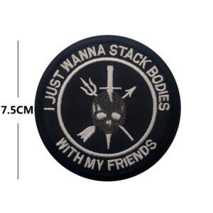 Triangle Skull Velcro Backpack Seal Embroidered Fabric Patch – V01258 Style