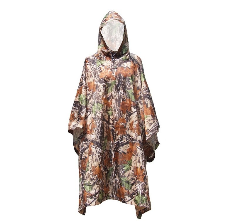 Jungle through mountaineering camouflage raincoat Outdoor hiking marching poncho poncho - Image 2