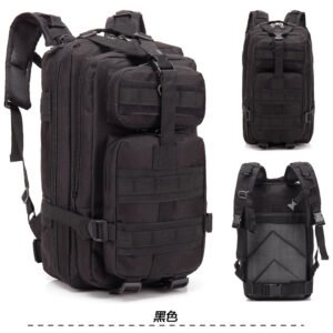 Camouflage Backpack Outdoor Sports Upgraded 3P Bag Camouflage Backpack Tactical Backpack Outdoor Camping Travel – black