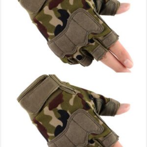 Tactical half finger gloves special forces army fans men and women outdoor sports climbing non-slip training fitness – Camouflage, L