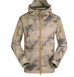 Shark skin soft shell men’s sport camouflage suit – Yellow camouflage in ruins, XXXL