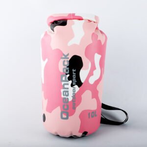 Camouflage Backpack Wear-resistant and Scratch-resistant Bucket Bag Waterproof and Moisture-proof for Outdoor Sports – Pink, 5L