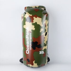 Camouflage Backpack Wear-resistant and Scratch-resistant Bucket Bag Waterproof and Moisture-proof for Outdoor Sports – Green, 10L
