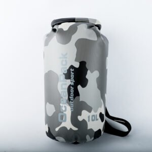 Camouflage Backpack Wear-resistant and Scratch-resistant Bucket Bag Waterproof and Moisture-proof for Outdoor Sports – Grey, 10L