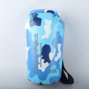 Camouflage Backpack Wear-resistant and Scratch-resistant Bucket Bag Waterproof and Moisture-proof for Outdoor Sports – Blue, 5L