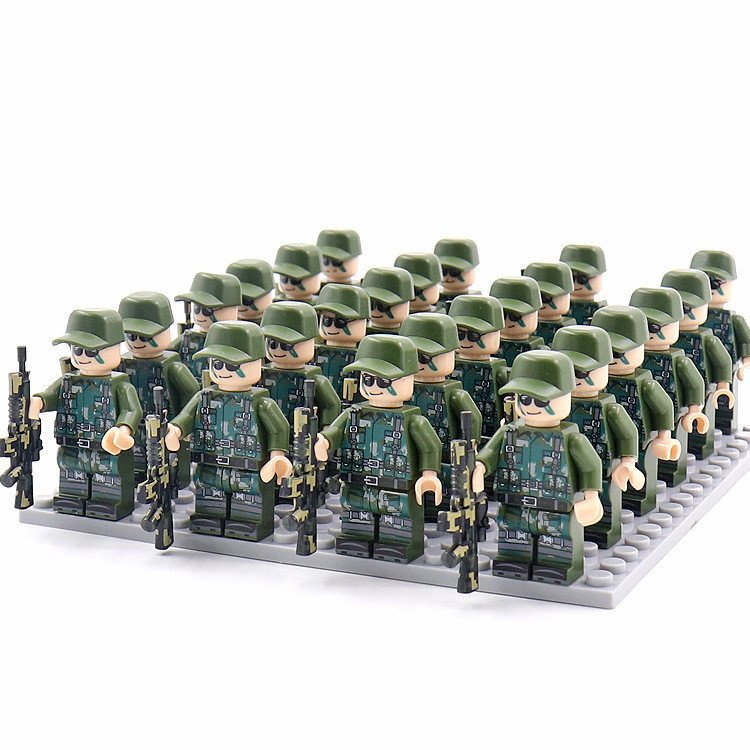 Military BuildingBlock Minifigures Phalanx Suit Camouflage Rifle - Image 2
