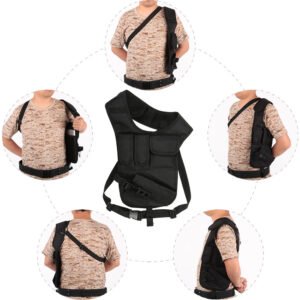 Tactical Army Fan Shoulder Special Agent Edition Underarm Holster Vest Camo Waterproof Nylon Invisible Tactical Mobile Phone Accessory Pack – Black
