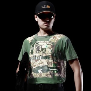 Print Outdoor Tactical Quick Dry T-Shirt Cool – Green, M
