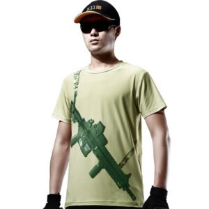 Print Outdoor Tactical Quick Dry T-Shirt Cool – Khaki, M