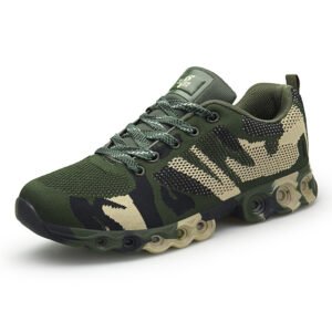 Camouflage Flying Knit Men’s Outdoor Casual Sports Shoes – Army Green, 37
