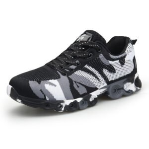 Camouflage Flying Knit Men’s Outdoor Casual Sports Shoes – Grey, 39