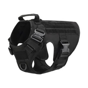 Outdoor Tactical Dog Vest For Large Dogs – Black, S