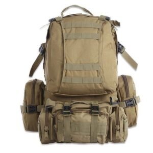 50L Outdoor Backpack Molle Military Tactical Backpack Rucksack Sports Bag Waterproof Camping Hiking Backpack Travel – Mud color