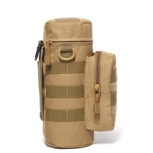 Outdoor Tactical Water Bottle Bag Military Fan Camouflage Outdoor Travel Hiking Climbing Accessory Bag – 2 style, Water bag and rope
