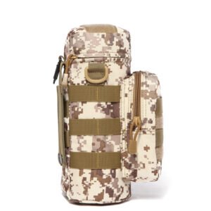 Outdoor Tactical Water Bottle Bag Military Fan Camouflage Outdoor Travel Hiking Climbing Accessory Bag – 6 style, Water bag and rope