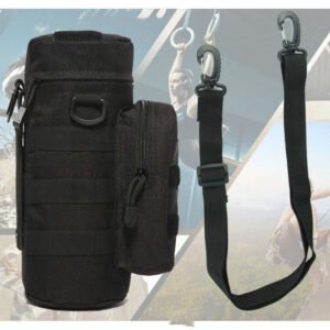 Outdoor Tactical Water Bottle Bag Military Fan Camouflage Outdoor Travel Hiking Climbing Accessory Bag – 1 style, Water bag and rope