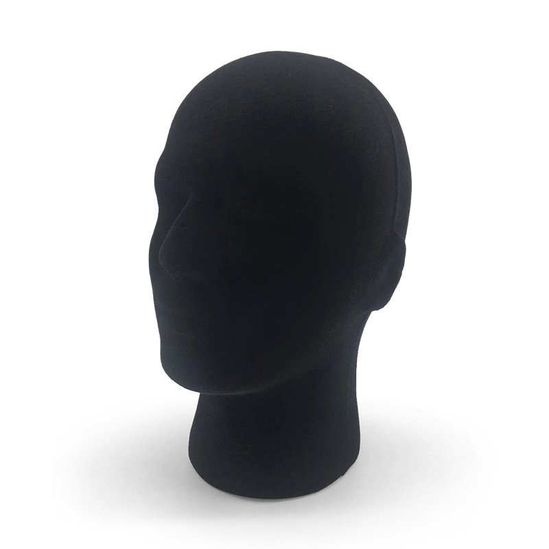 Flocking Foam Mannequin Head Black Foam Mannequin Head Mold Foam Mannequin Head - Image 2