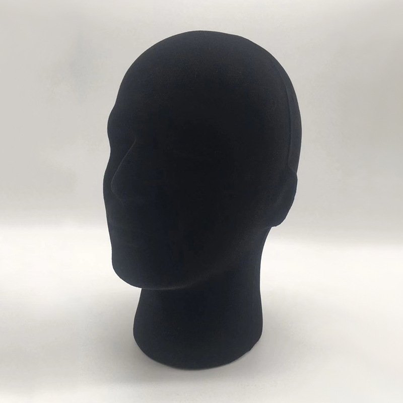 Flocking Foam Mannequin Head Black Foam Mannequin Head Mold Foam Mannequin Head - Image 3
