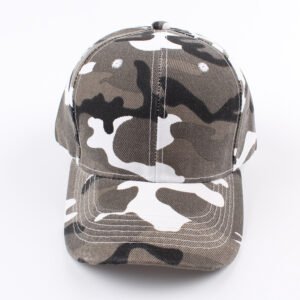 Retro Cap Camouflage Baseball Cap Men’s And Women’s Sun Hat Curved Brim Hat – Gray camouflage, adjustable